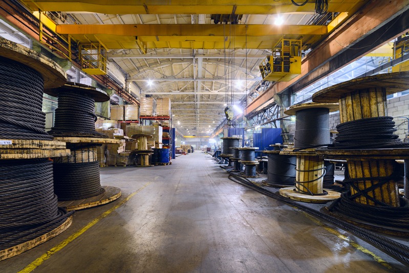 Área de fabricação e preparação de cabos de aço da Bomparc